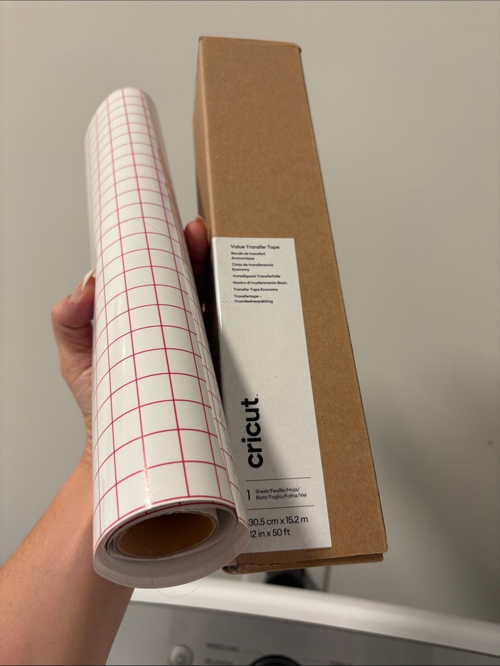 Cricut Transfer Tape Roll - White with Pink Grid